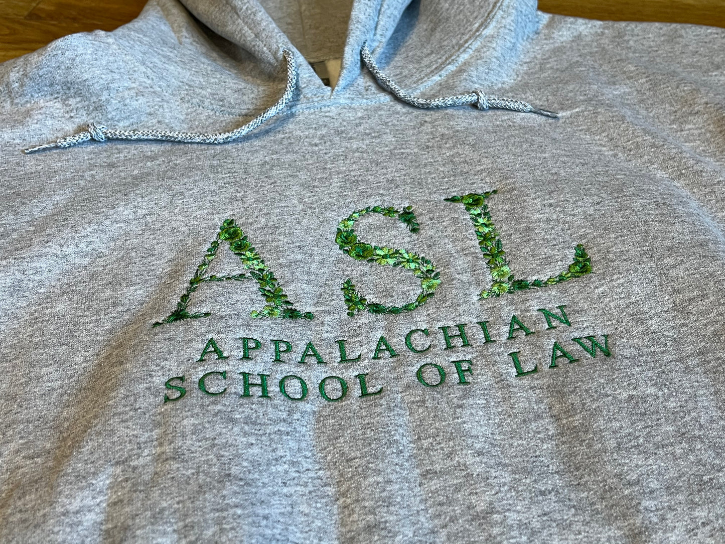 ASL Floral Embroidered Hoodie - Sport Grey