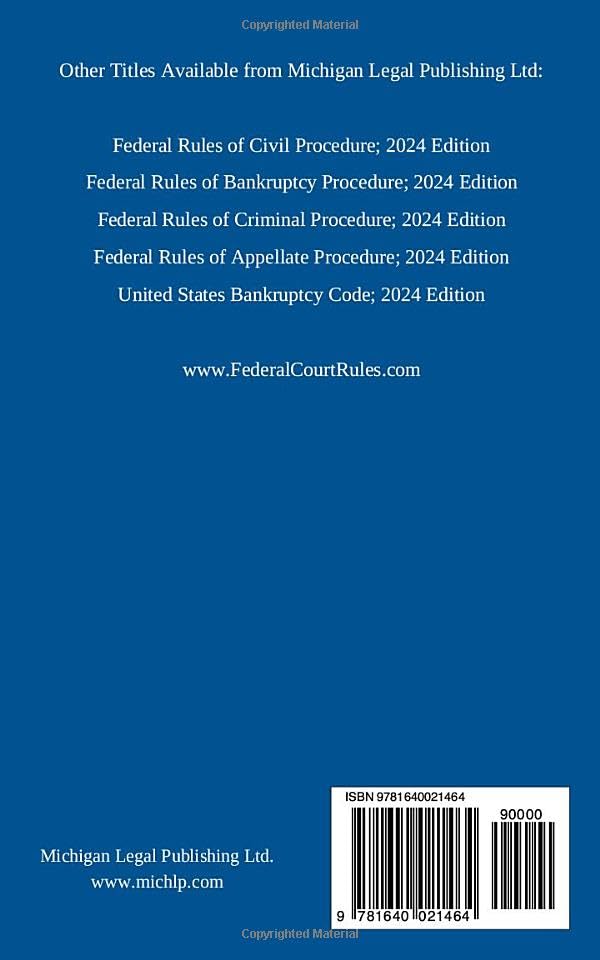 Federal Rules of Evidence; 2024 Edition: With Internal Cross-References